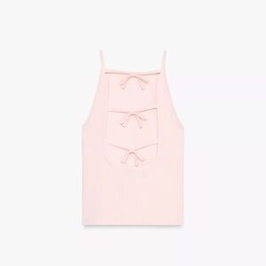 Zara Pink Tank Top with Bow Details